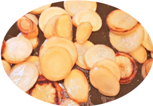 Gebakken schijfjes van wortelpeterselie